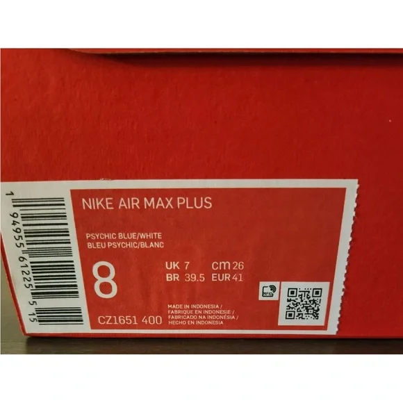 Size 8 Nike Air Max Plus Physic Blue White CZ1651-400 NIB Men Sneaker Fast Ship